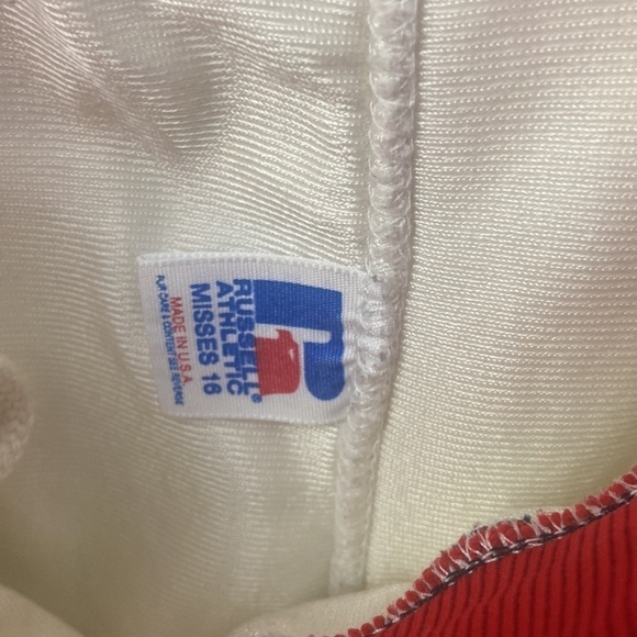Vintage Russell Athletic Womens Misses Size 16 White Black Red Trim Gym Shorts - Picture 5 of 9